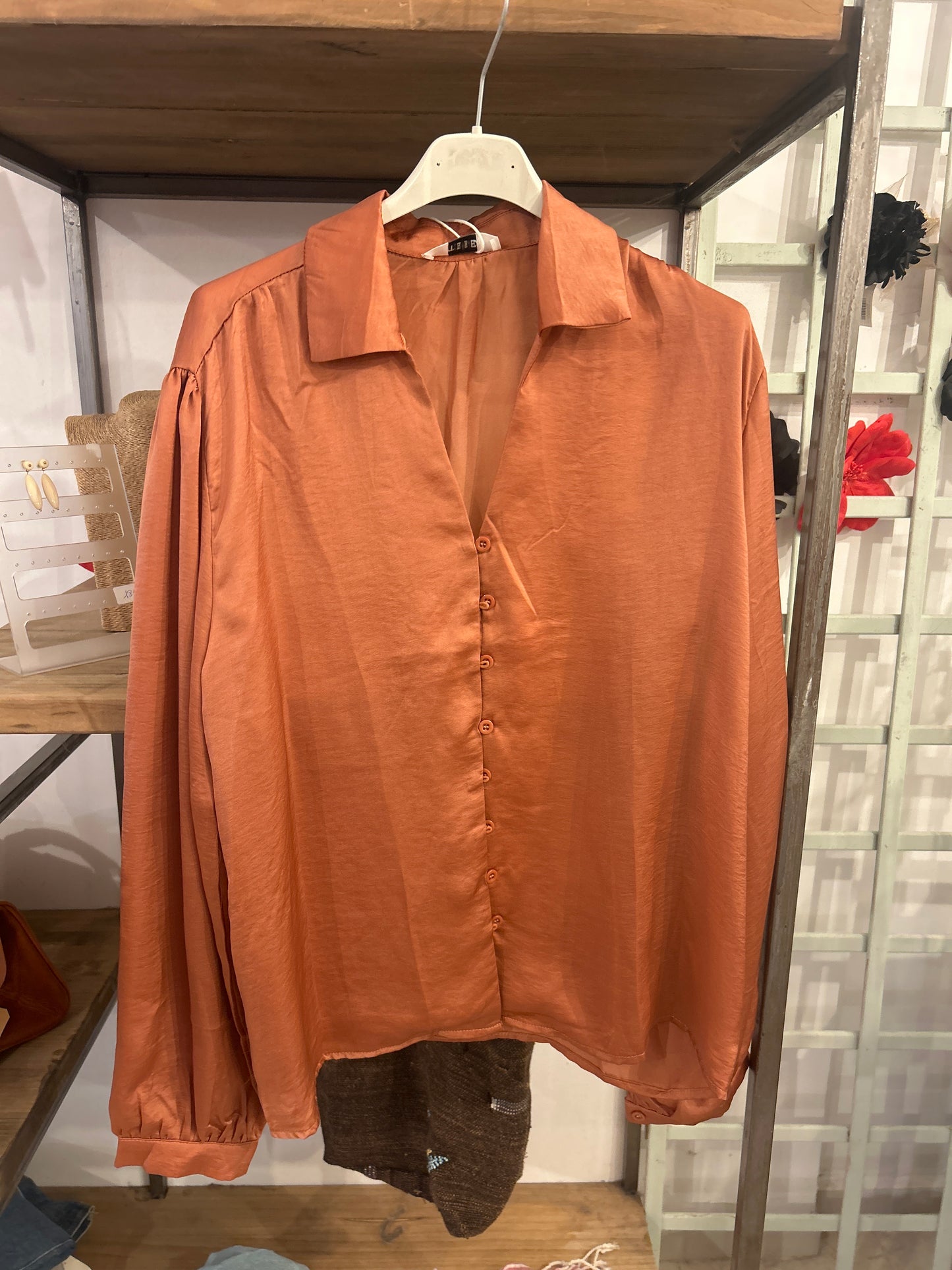 Blusa de Raso coral