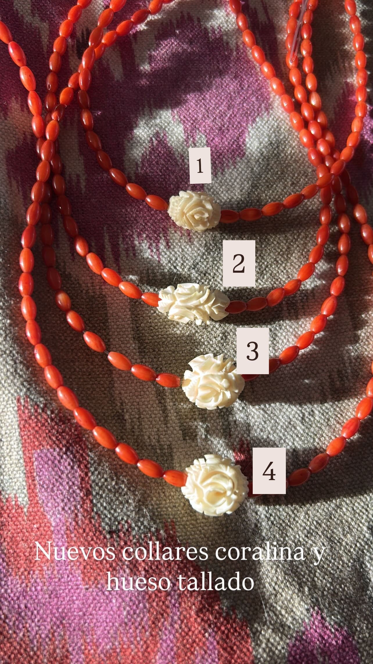 Collar coral y Hueso