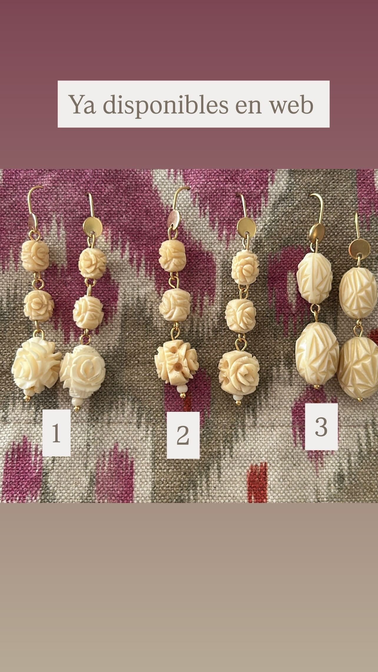 Pendiente Hueso Tallado