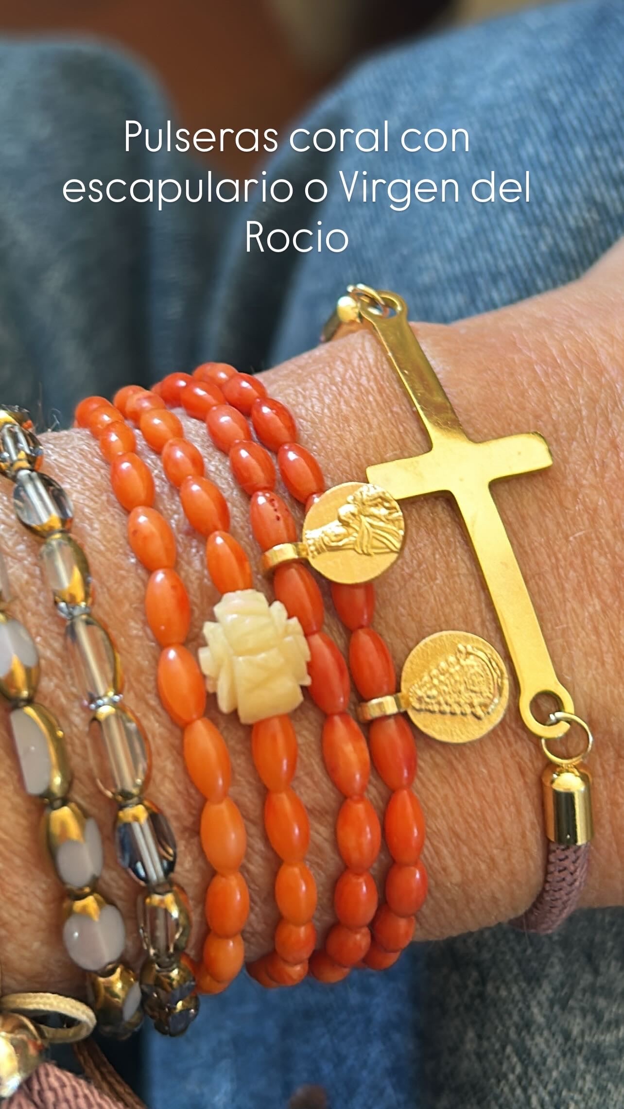 Pulseras coral Virgen del Rocio