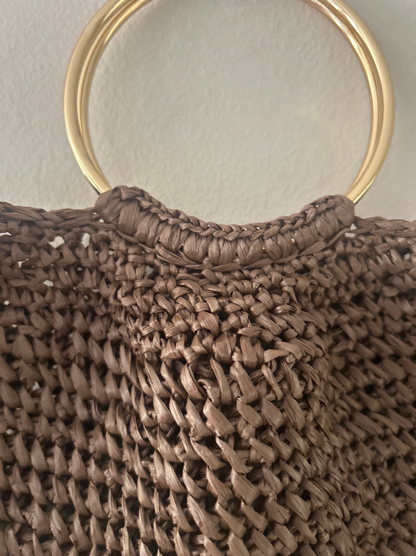 Bolso Aro Rafia chocolate