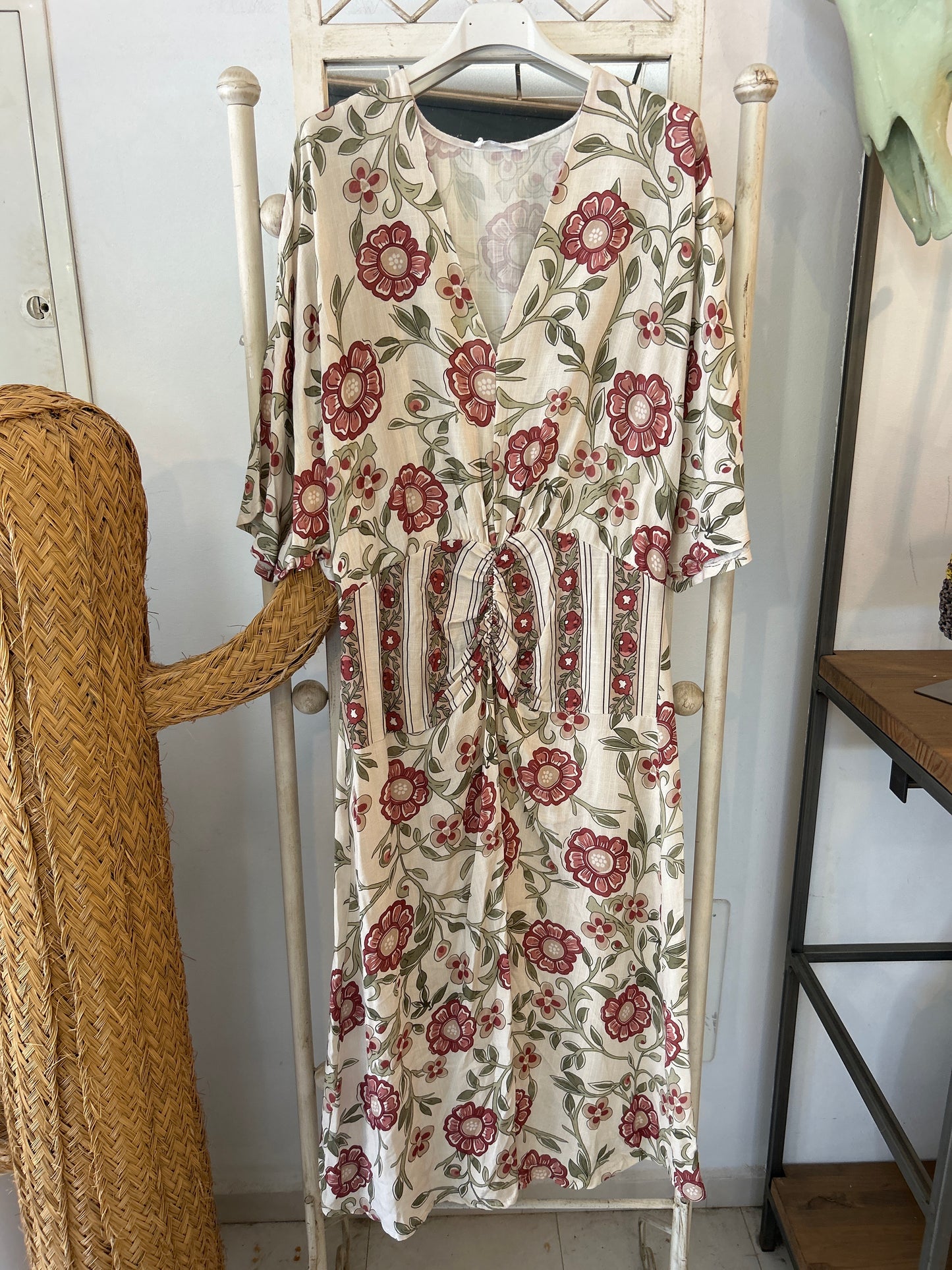 Vestido Manel Flores Beig