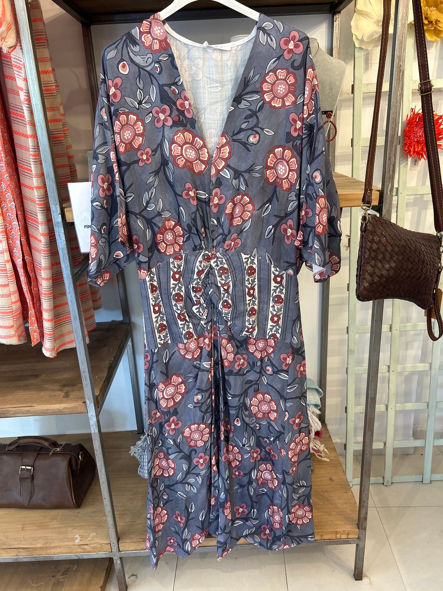 Vestido Manel Azul Flores