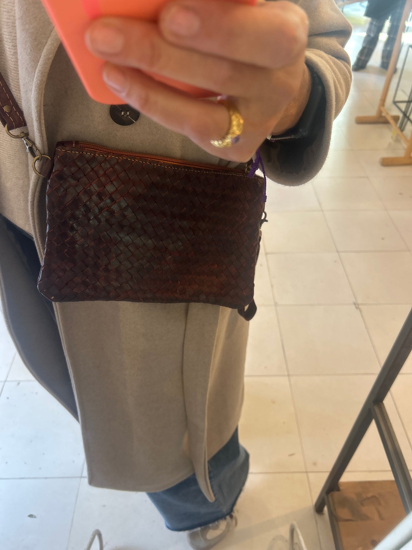 Bandolera cuero trenzado