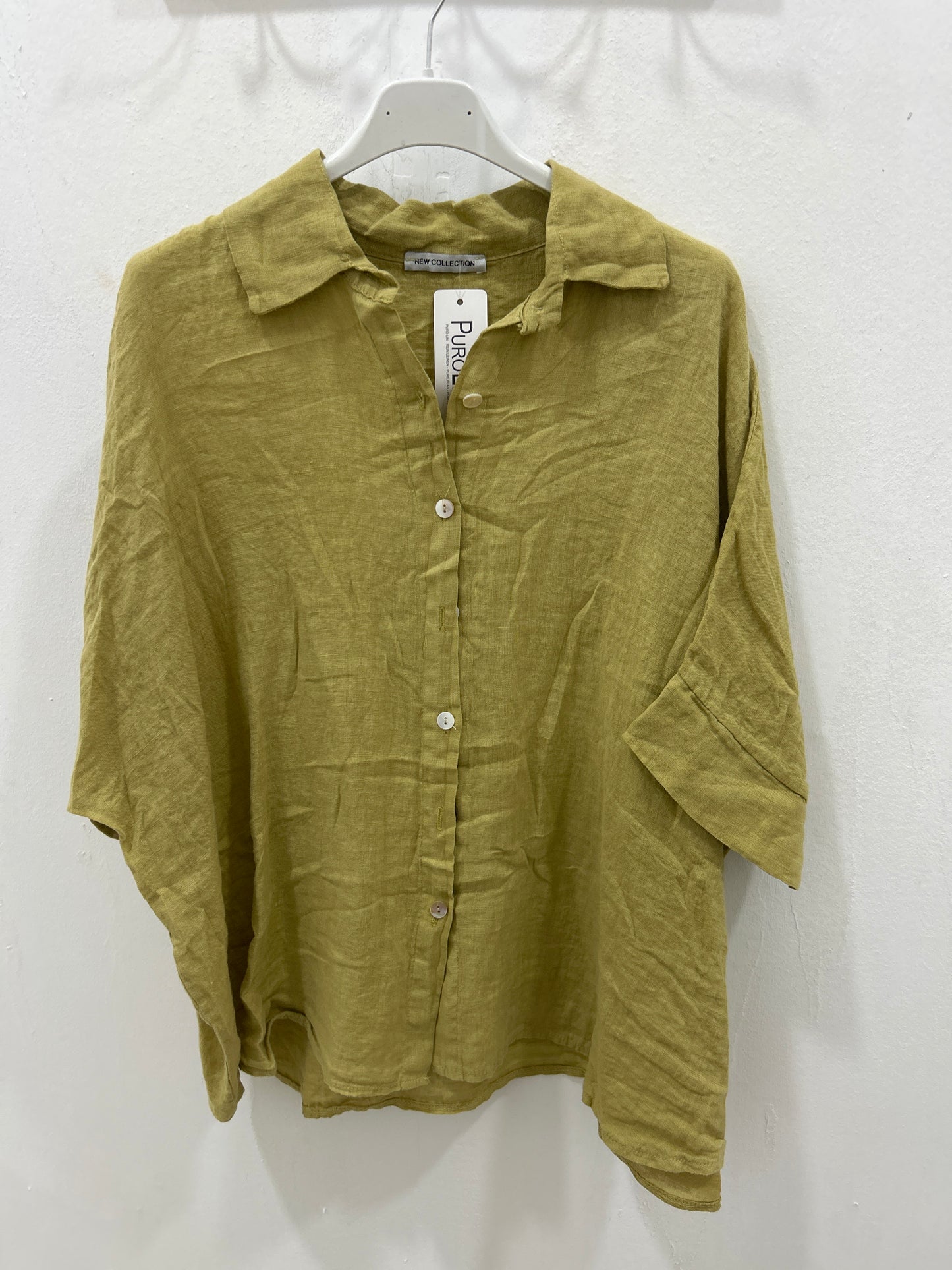 BLUSA LINO MANGA CORTA