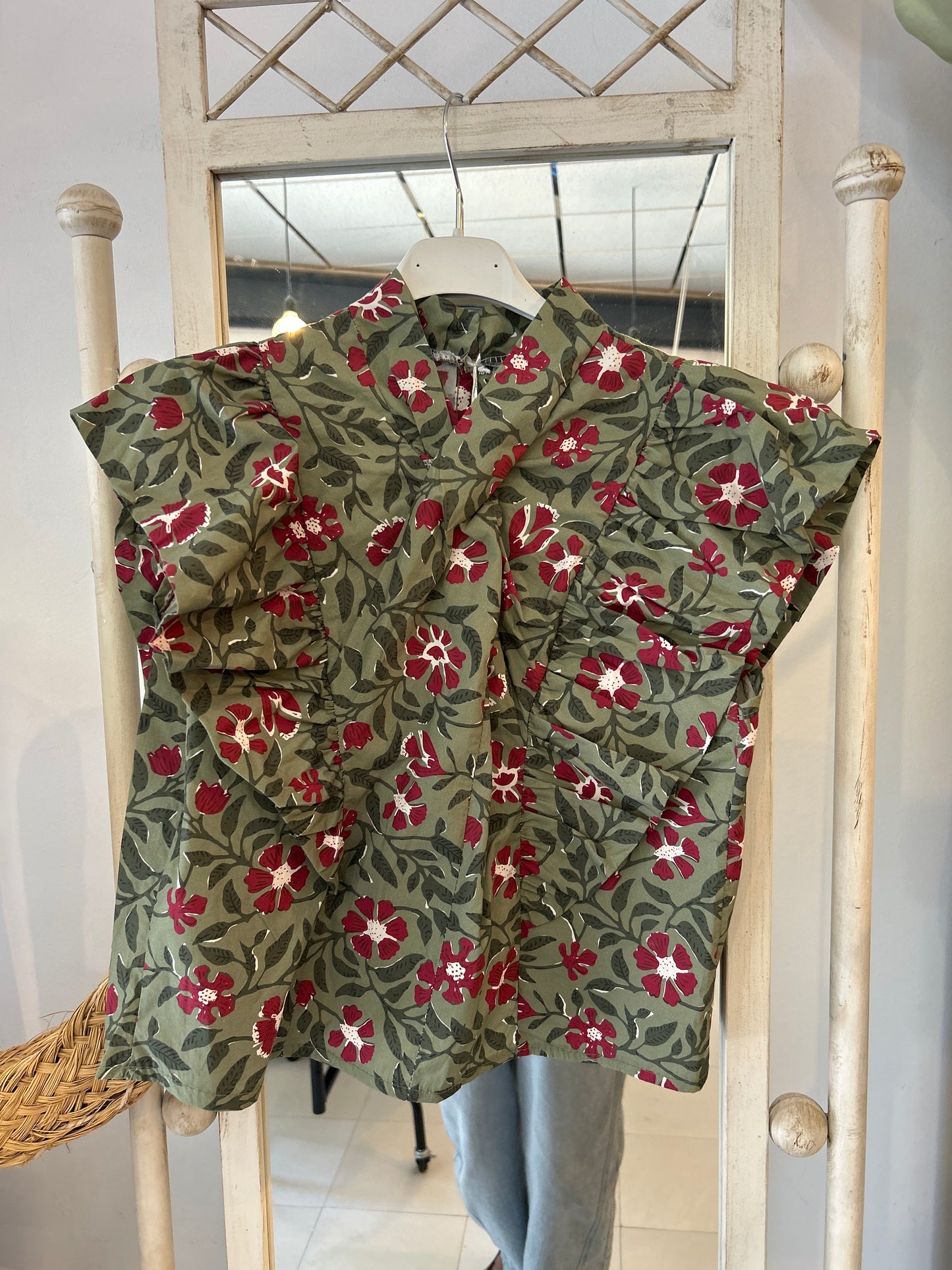 Blusa Flor Cruzada Verde