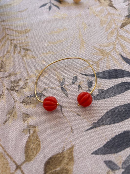 Pulsera bola Gallonada Coral grande