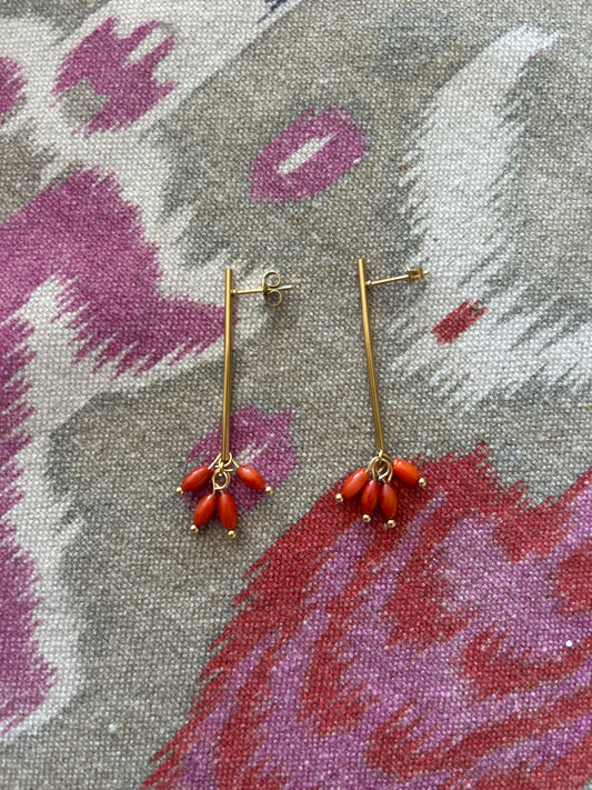 Pendientes Barra Coral