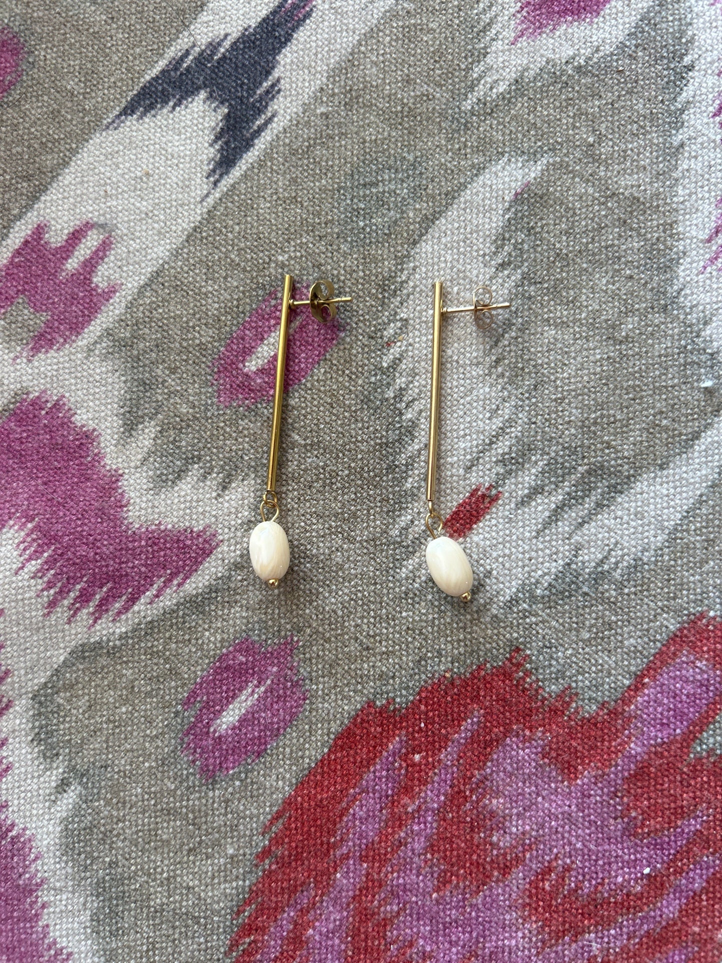 Pendientes Barra Hueso