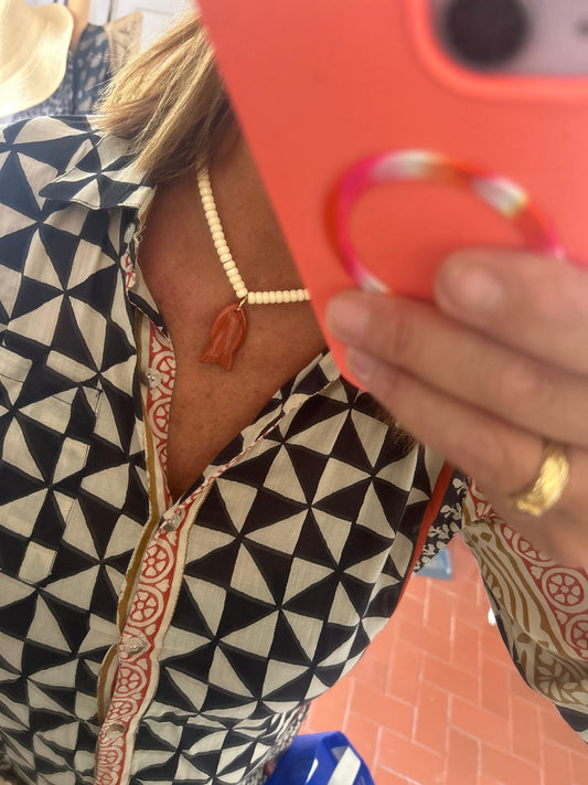 Collar Resina Pez Coral