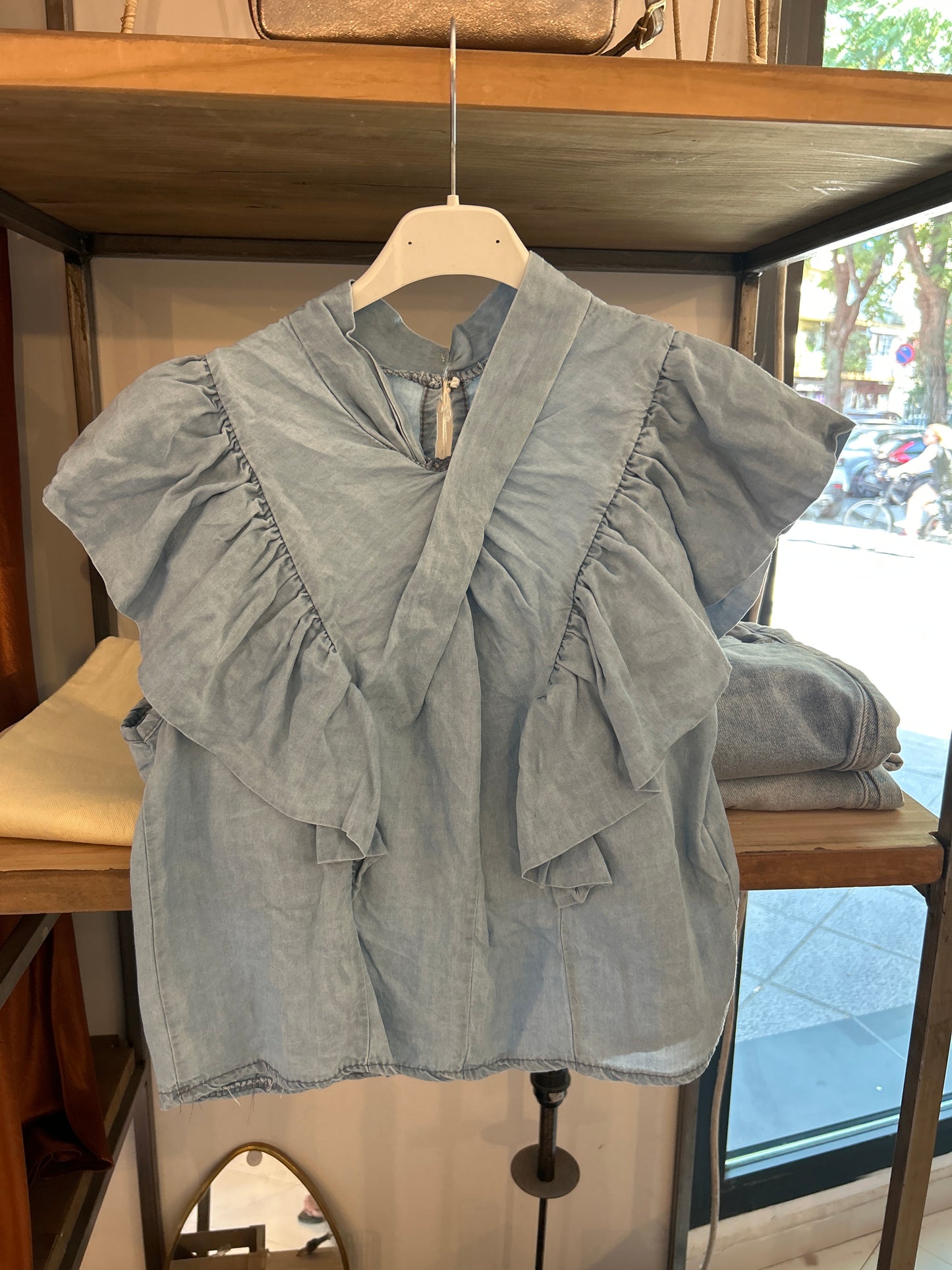 Blusa Cruzada Vaquera