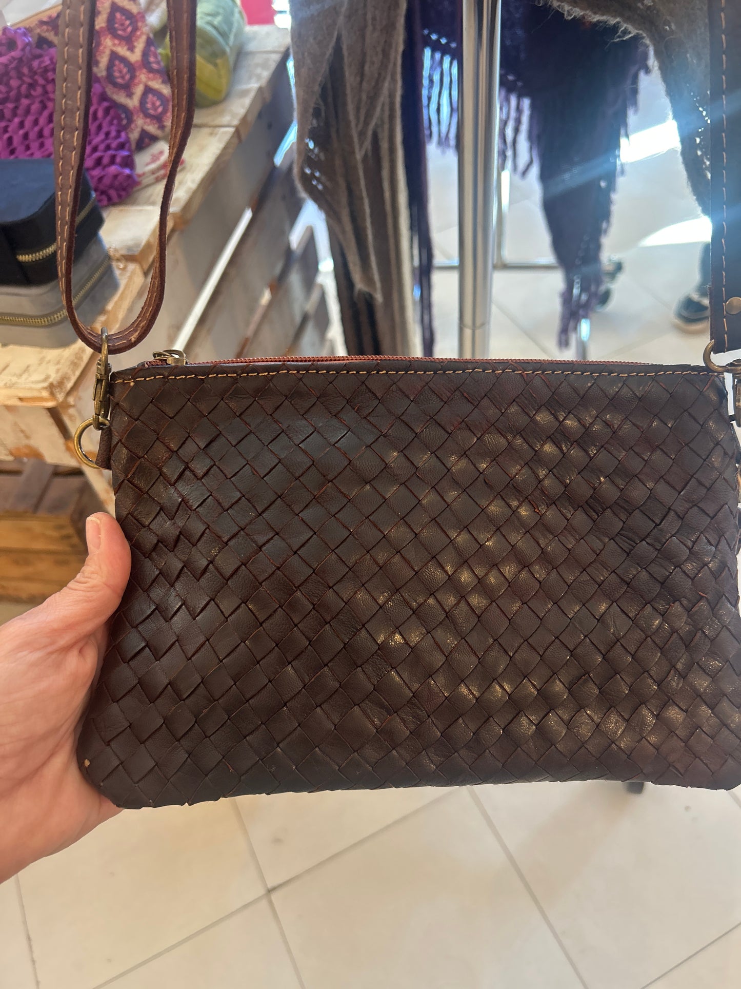 Bandolera cuero trenzado