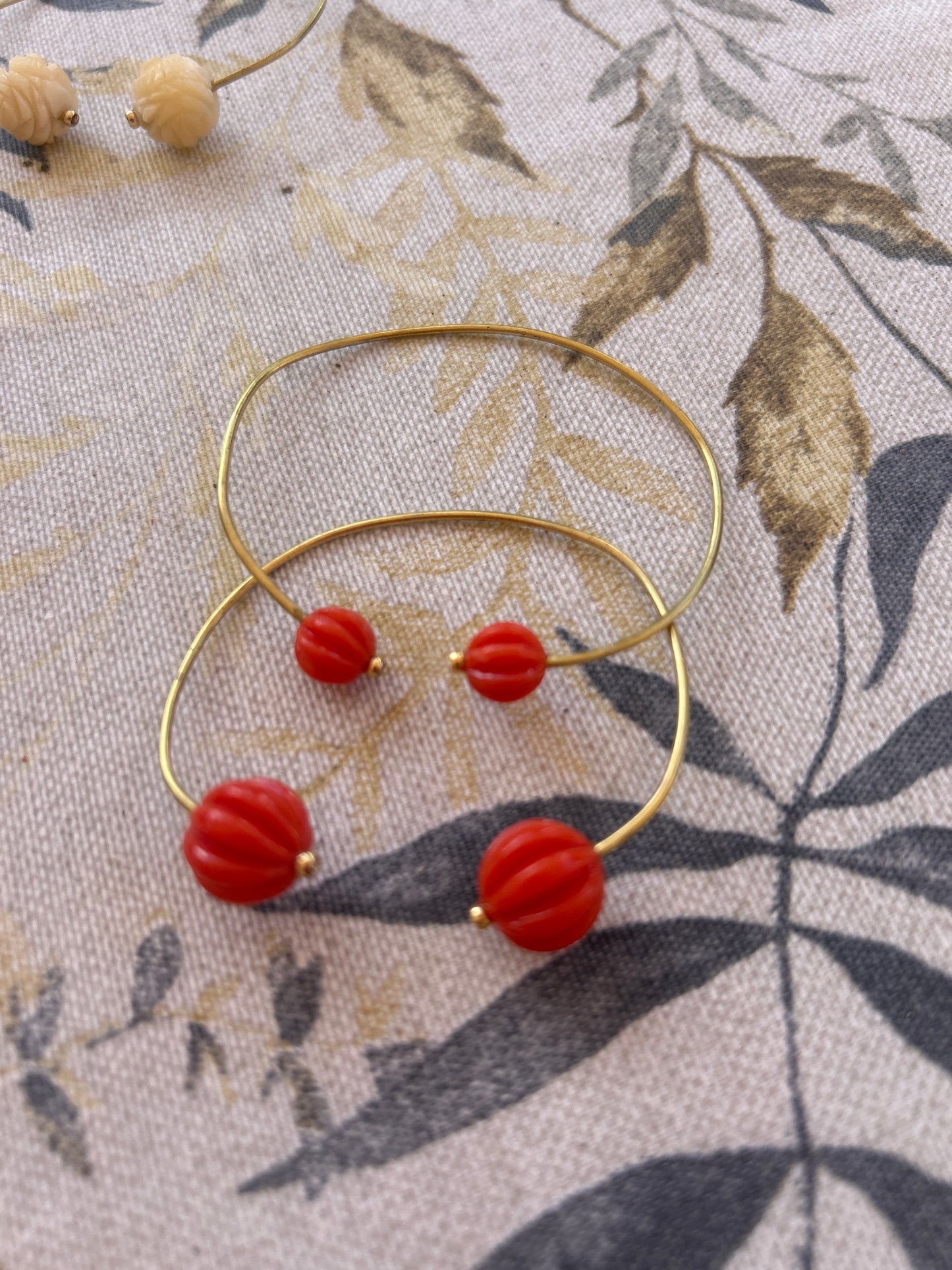 Pulsera bola Gallonada Coral grande
