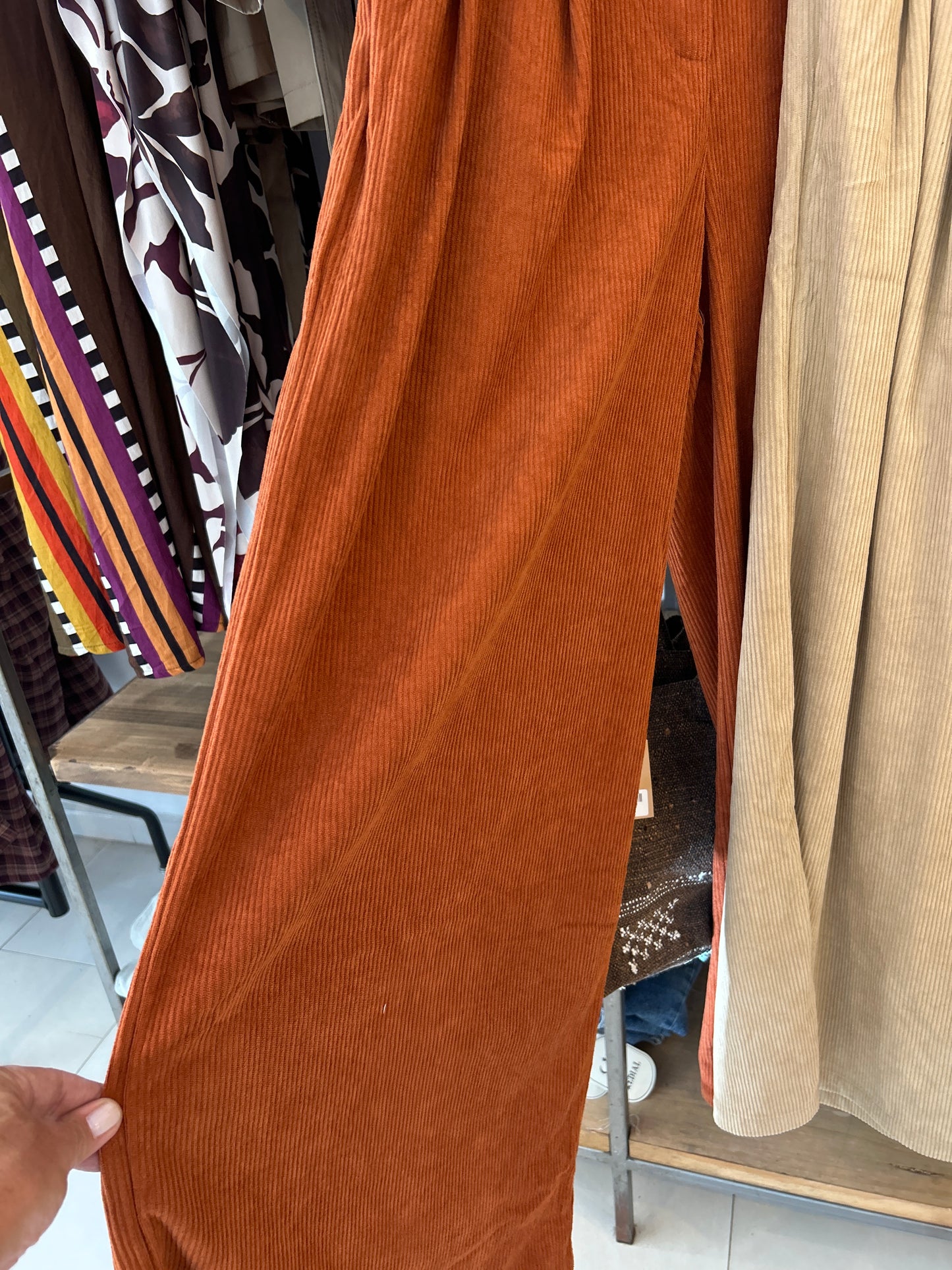 PANTALON PANA ANCHO CINTURON