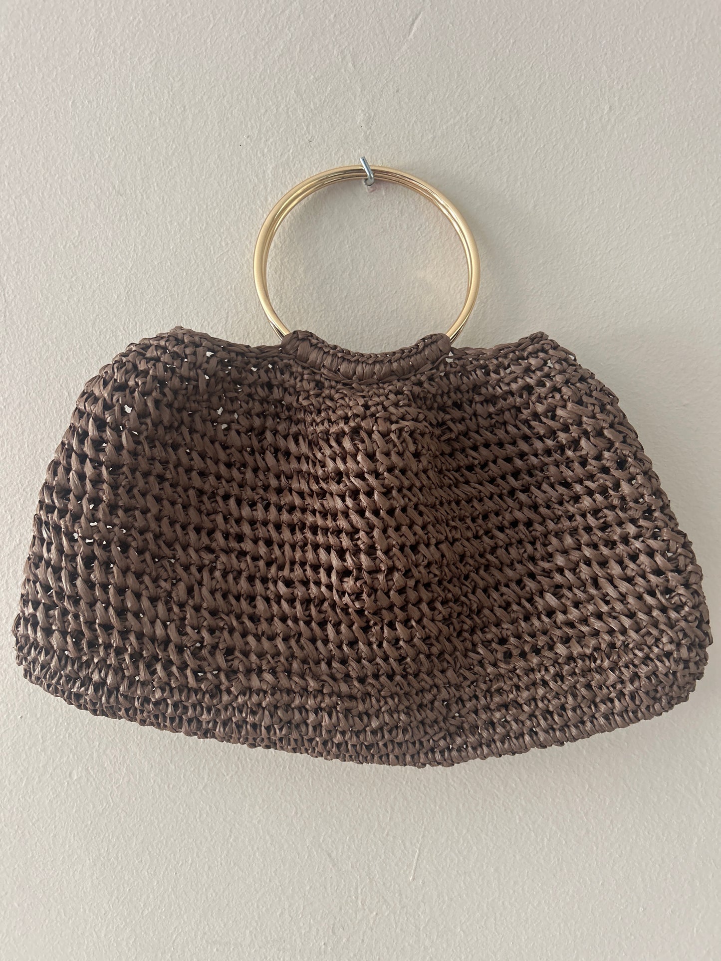 Bolso Aro Rafia chocolate