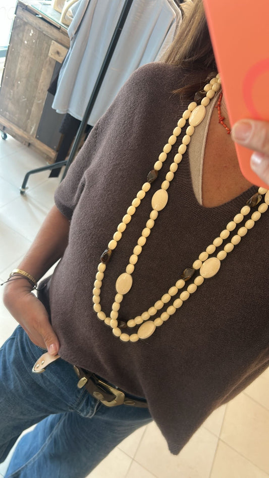Collar largo resina oval
