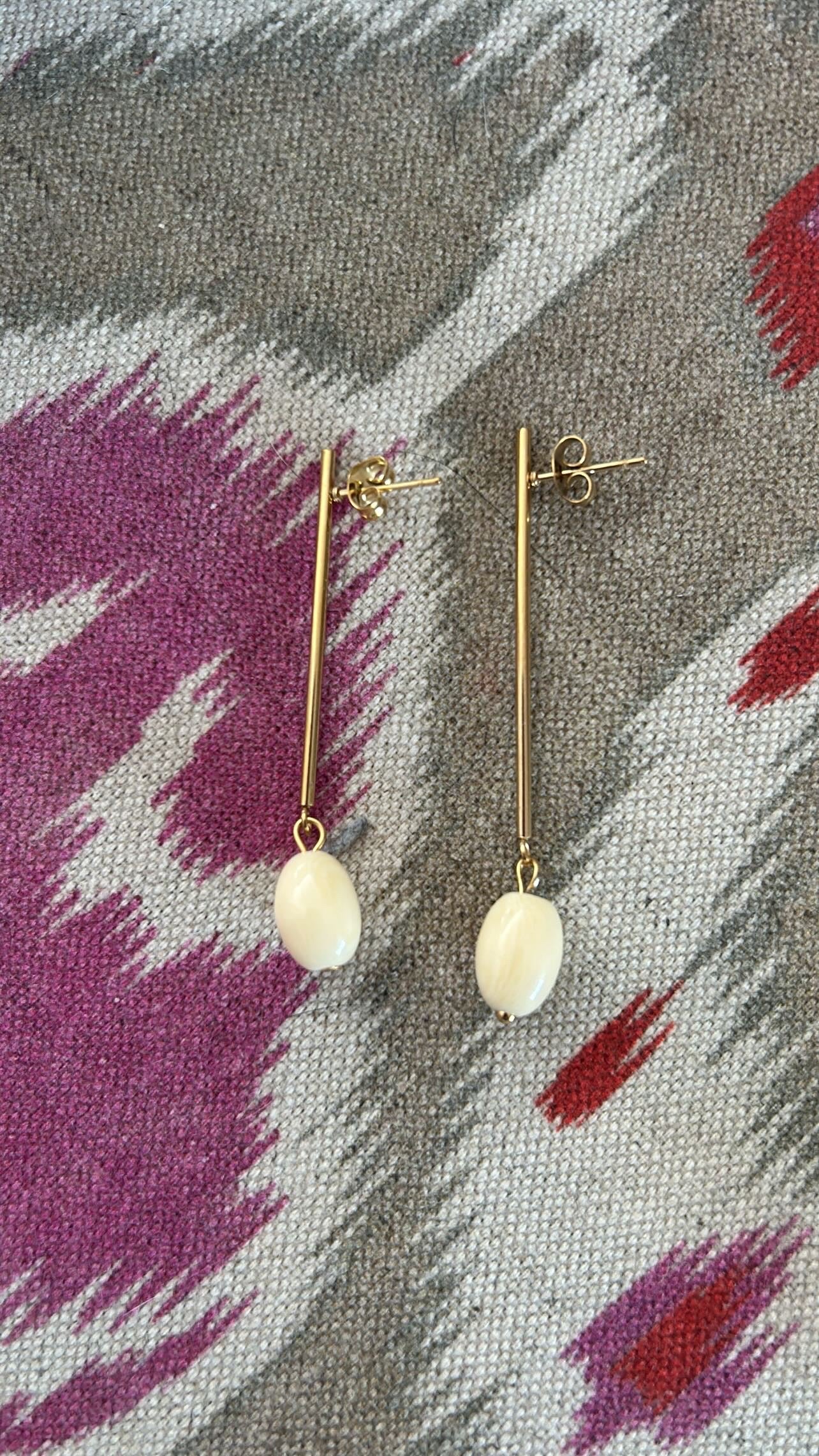 Pendientes Barra Hueso