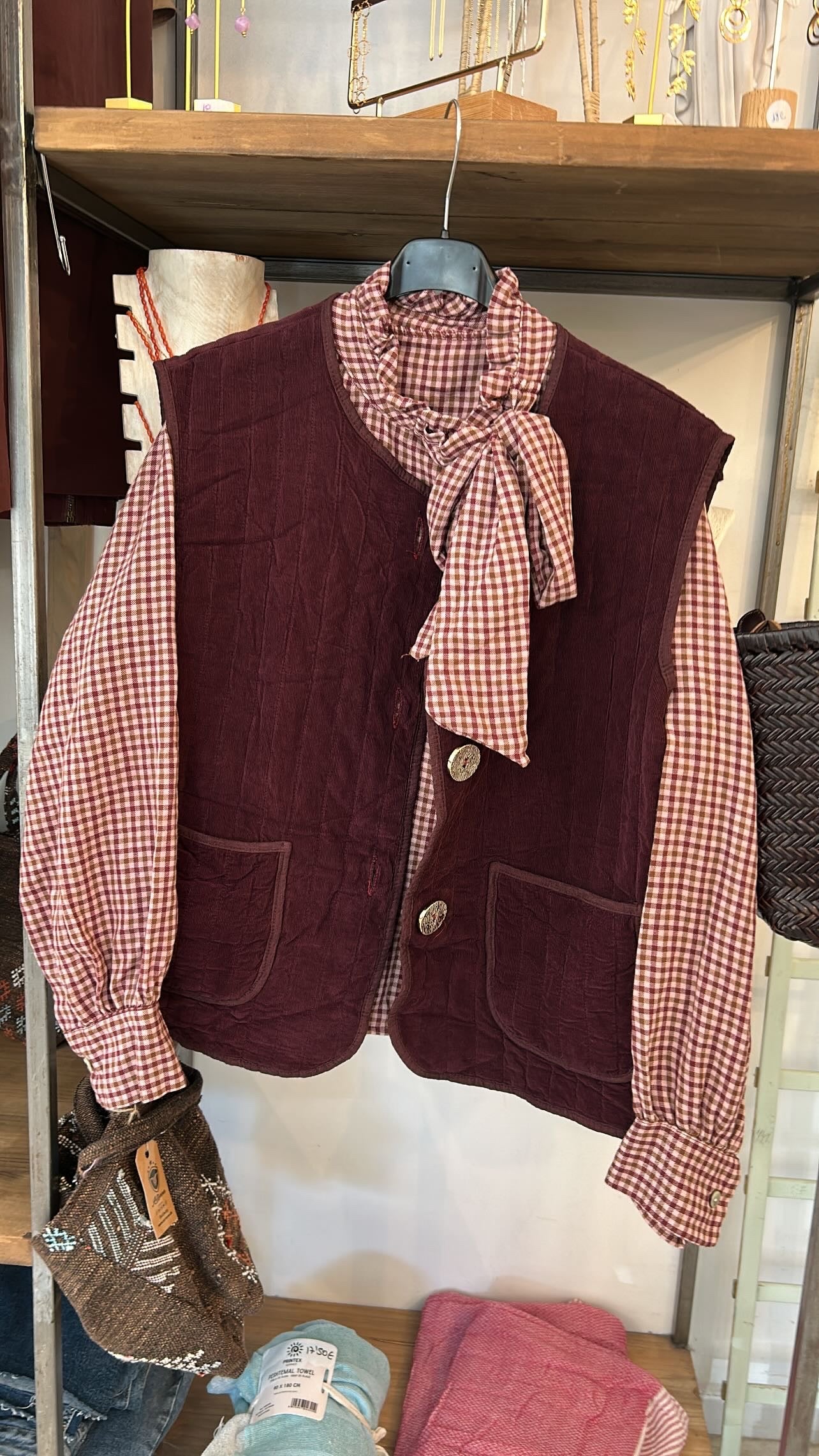 BLUSA CUADROS CIERRE LATERAL