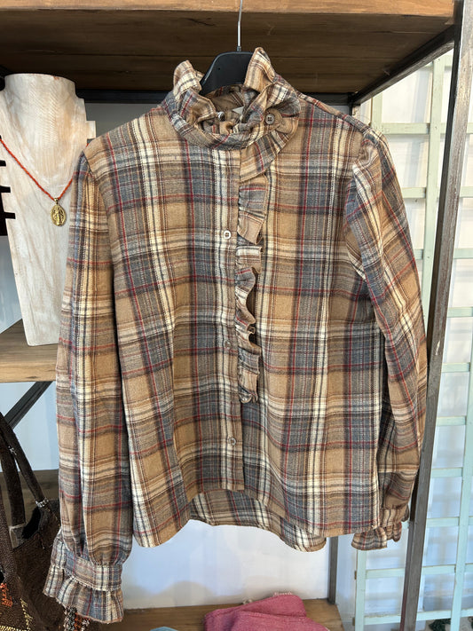 blusa cuello cuadros