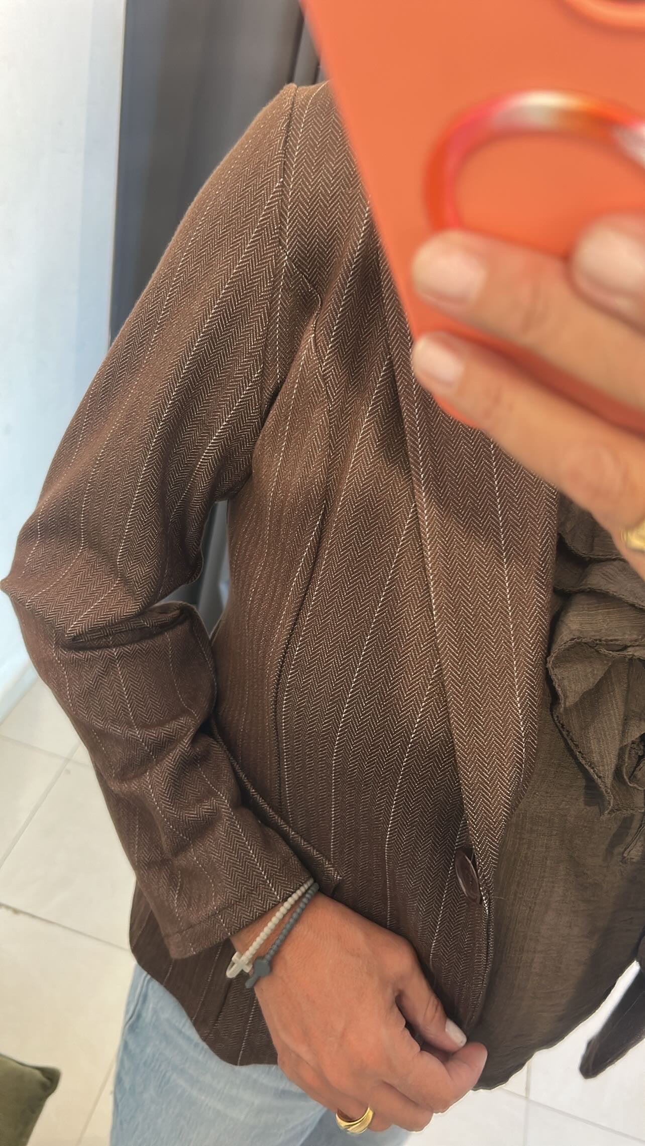 BLAZER MARRON RAYAS DIPLOMATICAS