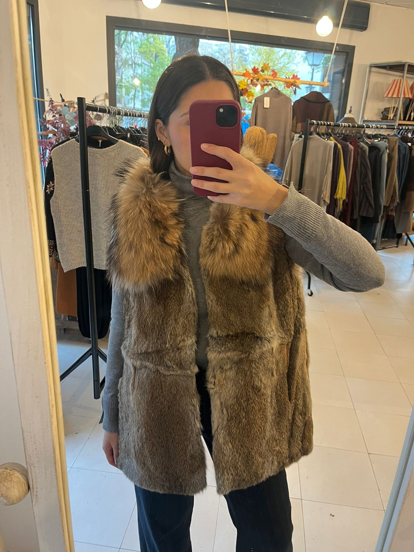 CHALECO PELO CONEJO LARGO