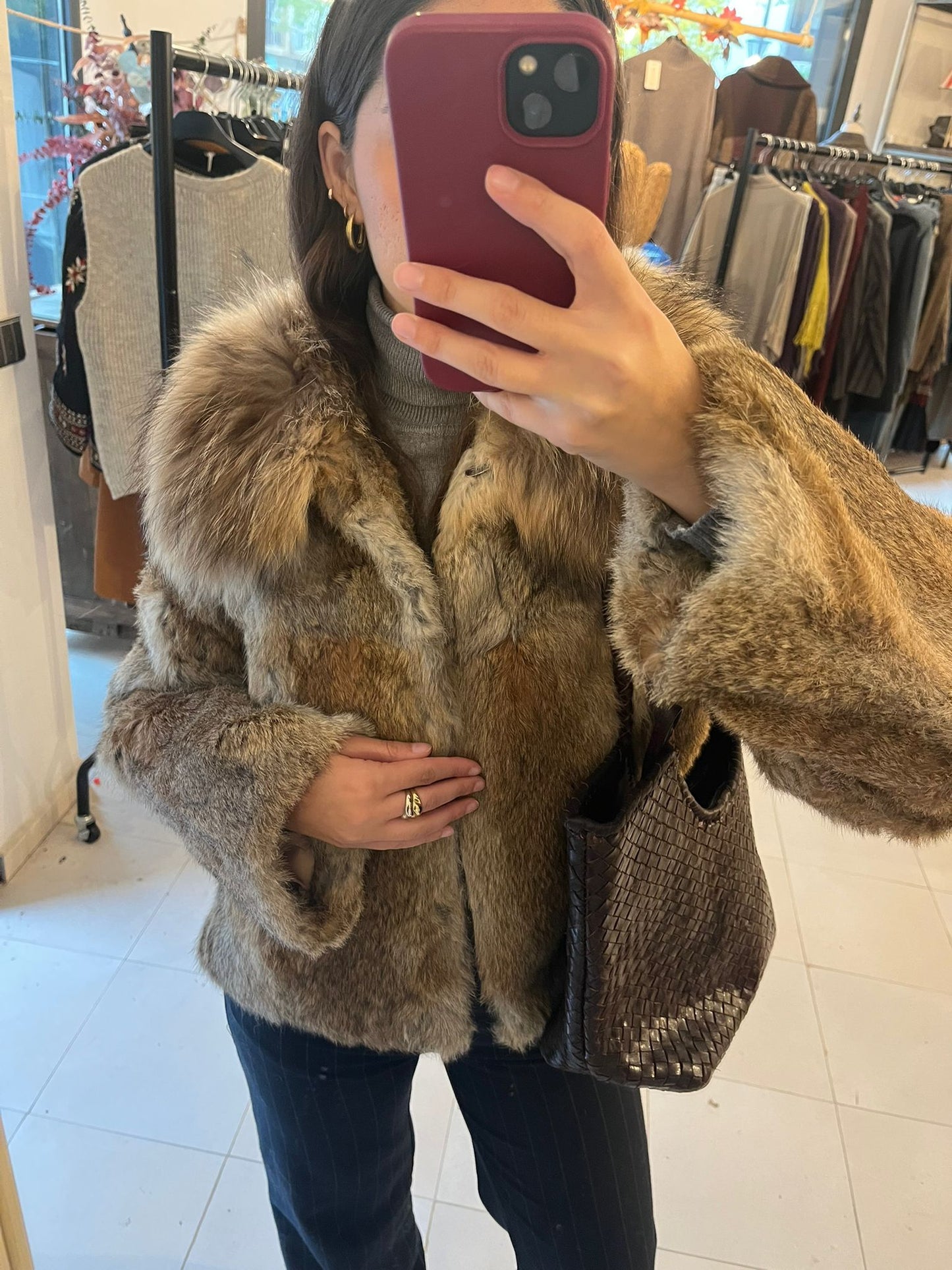 CHAQUETA CONEJO MANGAS COLOR NATURAL