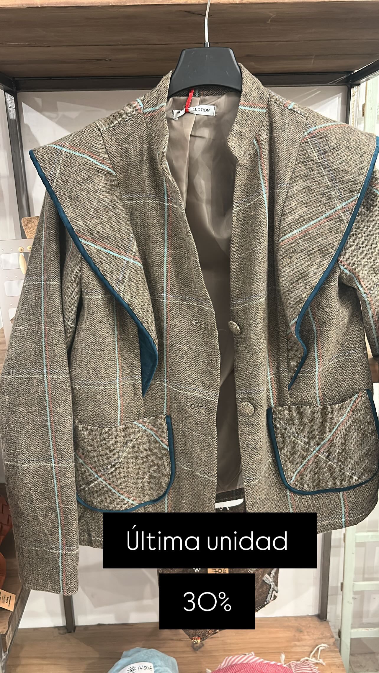 Chaqueta cuadros vivo